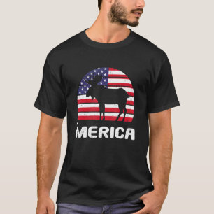 Merica Moose American Flagga Usa Patriotic Indepen T Shirt
