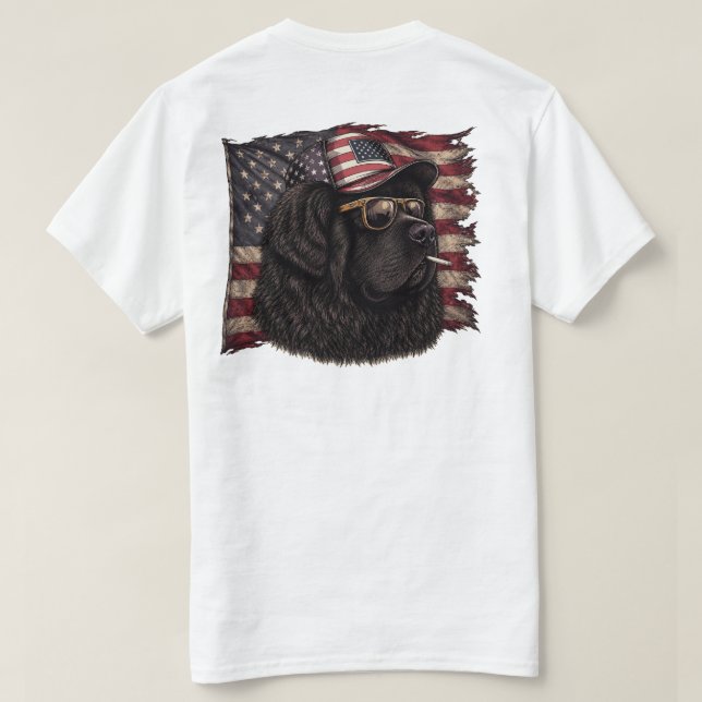 'merica Newfoundland  T Shirt (Design baksida)