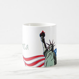 "Merica och Frihetsgudinnan Kaffemugg