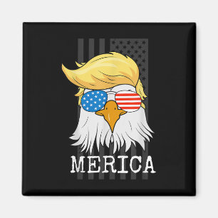 Merica Örn 4:e juli Trump American Flagga Magnet