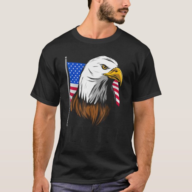 Merica Örn Independence day 4 juli 4 T Shirt (Framsida)