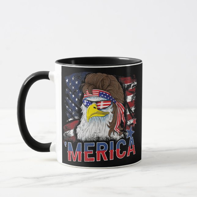 Merica Örn Mullet 4 juli Amerikanska Mugg (Vänster)