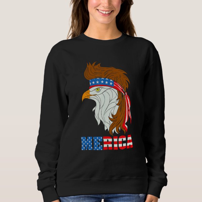 Merica Örn Mullet American Independence day T Shirt (Framsida)
