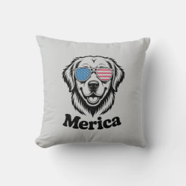 Merica Patiotic Hund glasögon USA amerikansk Flagg Kudde