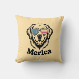 Merica Patiotic Hund glasögon USA amerikansk Flagg Kudde