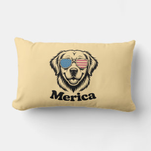 Merica Patiotic Hund glasögon USA amerikansk Flagg Lumbarkudde