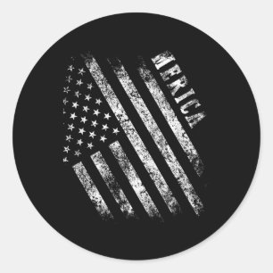 Merica Patriot American Flagga USA:s 4:e juli-gåvo Runt Klistermärke