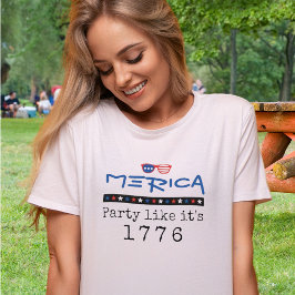 Merica Patriotic 4:e juli 1776 Party Sunglass T Shirt