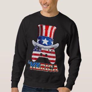 Merica Patriotic American 4:e juli-spelaren Lång Ärmad Tröja