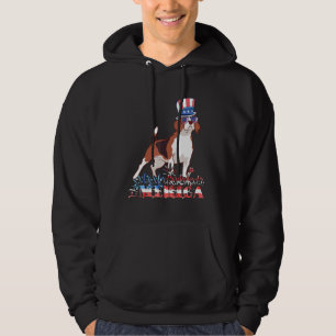 Merica Patriotic Beagle Hundägare American Flagga Hoodie