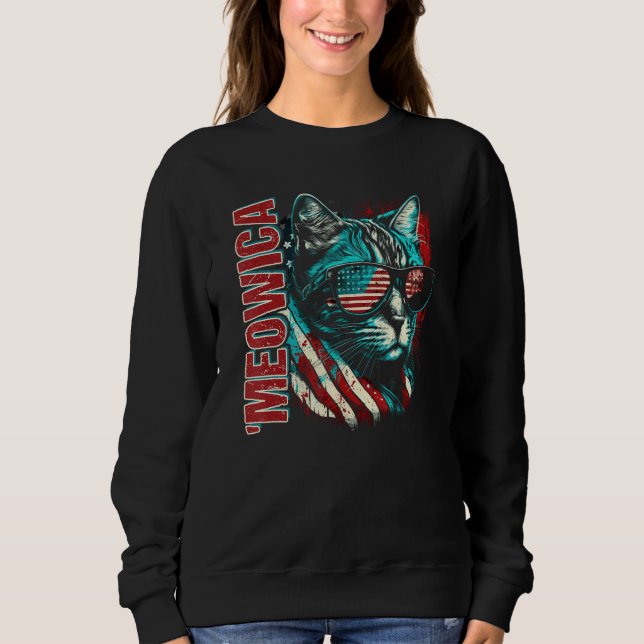 Merica Patriotic Bengal Cat Meowica 4th of July Ca T Shirt (Framsida)