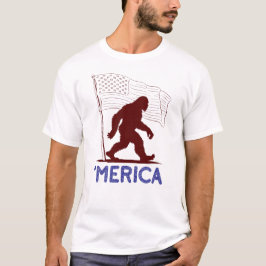 "Merica, Patriotic Bigfoot T Shirt