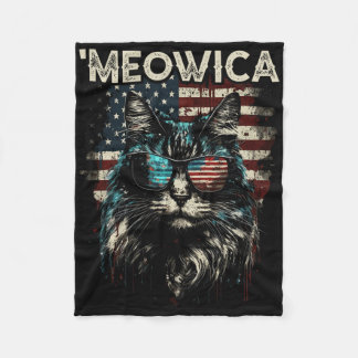 Merica Patriotic Maine Coon Cat Fleecefilt
