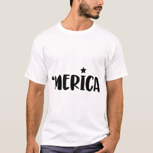MERICA Patriotic T-Shirt Pridet USA flagga Färg