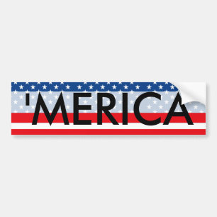 "MERICA Patriotic USA Bildekal