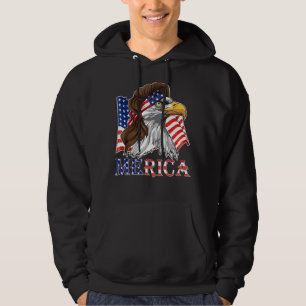 Merica - Patriotic USA Eagle of Freedom - 4:e J. Hoodie