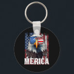 Merica - Patriotic USA Eagle of Freedom - 4:e J. Nyckelring<br><div class="desc">Merica - Patriotic US Eagle of Freedom - 4 juli</div>