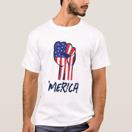 'MERICA Patriotisk Upprepad Näve | USA Stolthet Gr T Shirt