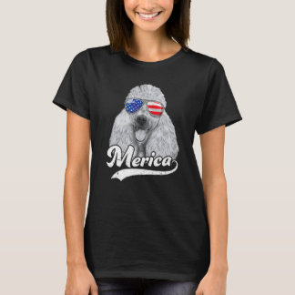 Merica Pudel Usa American Flagga Sunglasses juli 4 T Shirt