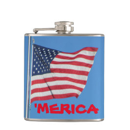 "Merica Red White and Blue Flagga Fickplunta