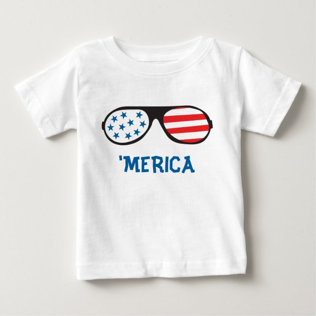 Merica Retro Sunglasses T Shirt (Framsida)