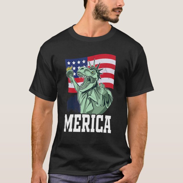 Merica Rex Dam från Liberty Independence day 4:e a T Shirt (Framsida)