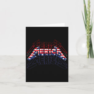 Merica Rockskylt 4:e Juli Vintage Amerikansk Flagg Kort