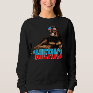 Merica Rottweiler American Flagga Sunglass 4:e T Shirt