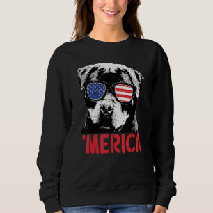 Merica Rottweiler Hund American Flagga Sunglasses T Shirt