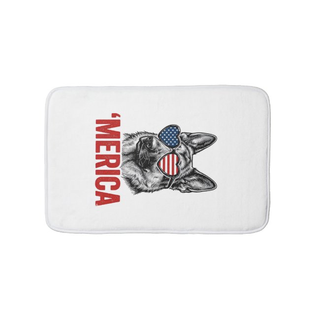 Merica Schäfer Flag Solglasögon Tröja Desig Badrumsmatta (Framsidan)