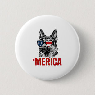 Merica Schäferhund Flag Solglasögon Tröja Desig Knapp