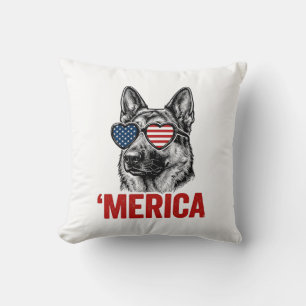 Merica Schäferhund Flag Solglasögon Tröja Desig Kudde