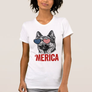 Merica Schäferhund Flag Solsonglasses Tröja Desig