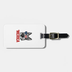 Merica Schäferhund Flag Solsonglasses Tröja Desig Bagagebricka