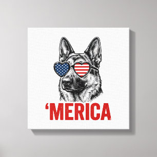 Merica Schäferhund Flag Solsonglasses Tröja Desig Canvastryck