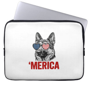 Merica Schäferhund Flag Solsonglasses Tröja Desig Laptop Fodral