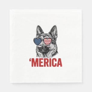 Merica Schäferhund Flag Solsonglasses Tröja Desig Pappersservett