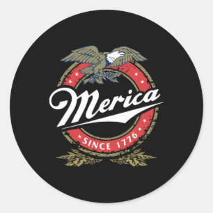 Merica sedan 17761 American Byld Eagle Mullet Star Runt Klistermärke