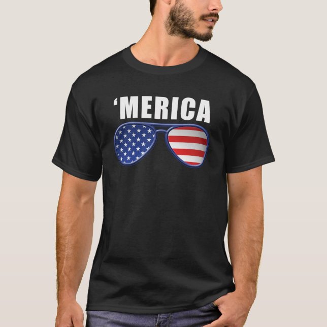 Merica solglasögon - T-skjorta T Shirt (Framsida)