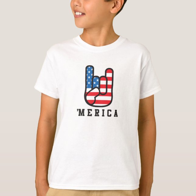 Merica som är rolig 4th Juli, lurar skjortan Tee (Framsida)
