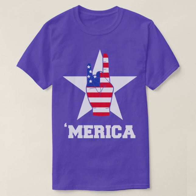 Merica Sten, 4:e juli, amerikanskt T Shirt (Design framsida)