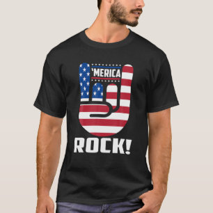 Merica Sten American Flagga Patriotic 4:e juli T Shirt