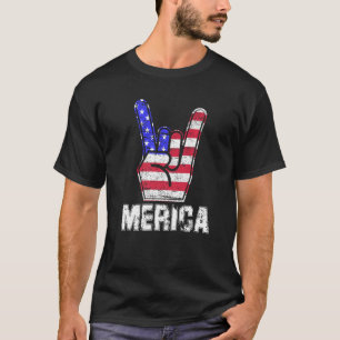 Merica Sten-tecken 4:e juli-Vintagen Amerika USA T Shirt