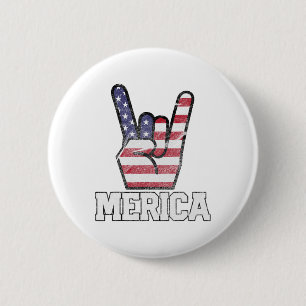Merica Sten-tecken 4:e juli-Vintagen Amerikanska F Knapp