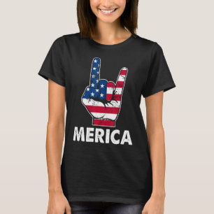 Merica Sten-tecken 4:e juli-Vintagen Amerikanska F T Shirt