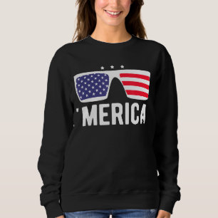Merica Sunglass 4:e juli Amerikanska Flagga B T Shirt