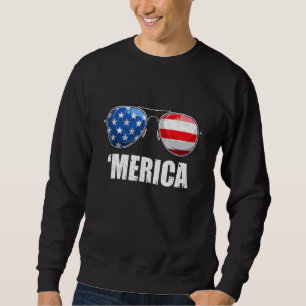 Merica Sunglass 4:e juli Kids Boys Girls Manar Lång Ärmad Tröja