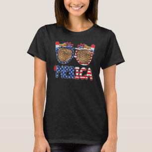 Merica Sunglasses American Flagga Hotdog Fireworks T Shirt