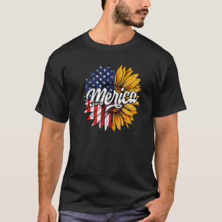 Merica Sunros USA Amerika Flagga Premium T Shirt