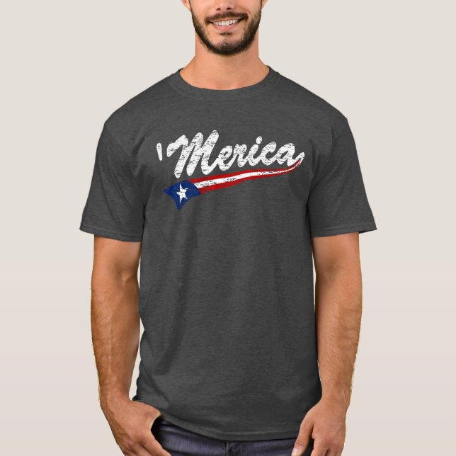 Merica Swoosh för US-flaggastil '(för bekymrad) Tröja (Framsida)